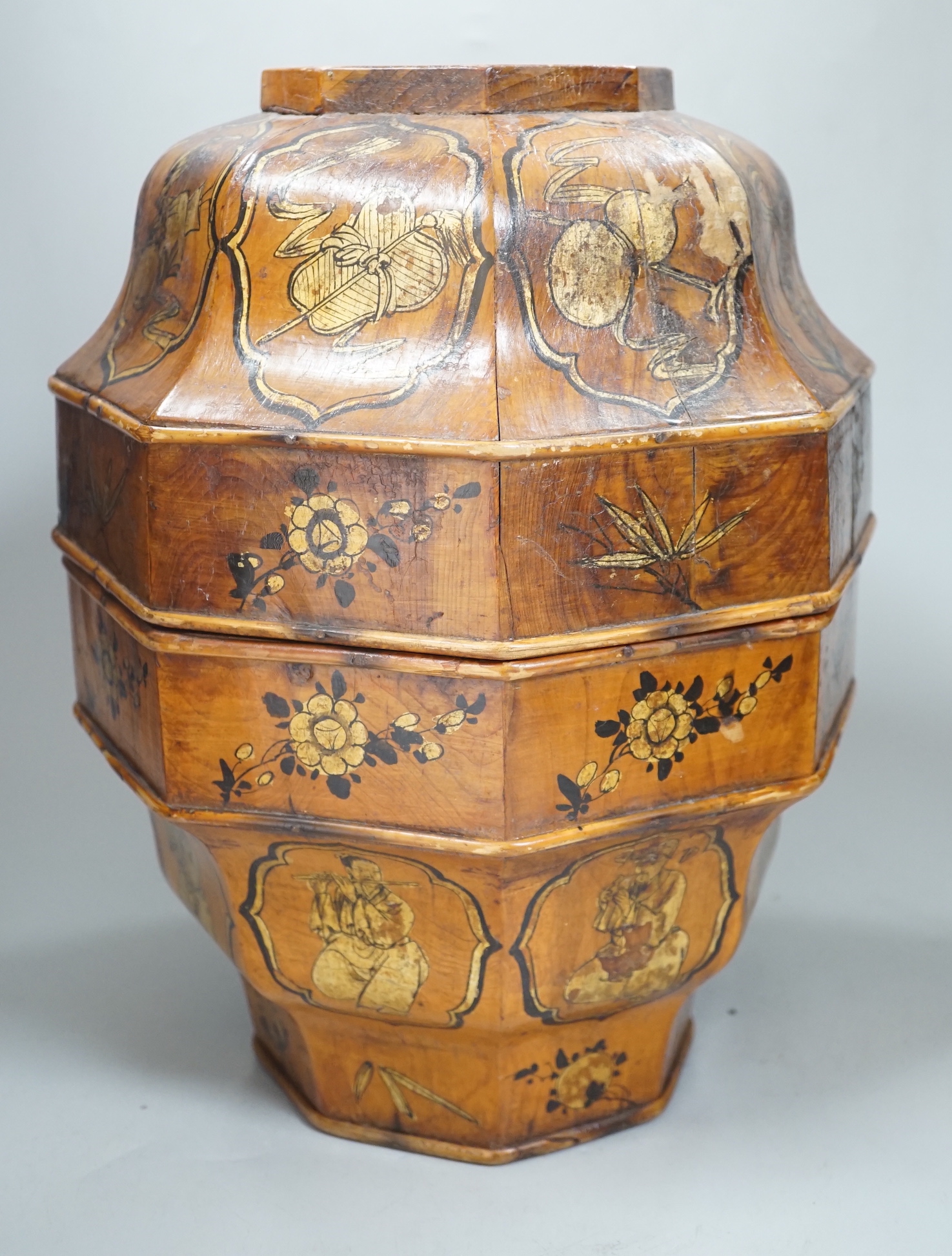 A Chinese picnic box, reversible function, late Qing dynasty, 37cm high